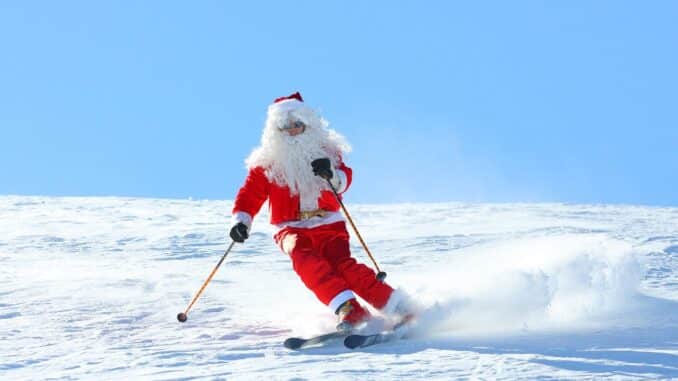 Skiing Santa