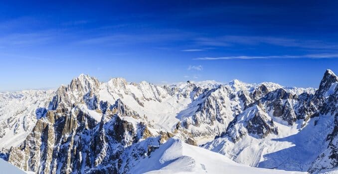 skier on mountain top