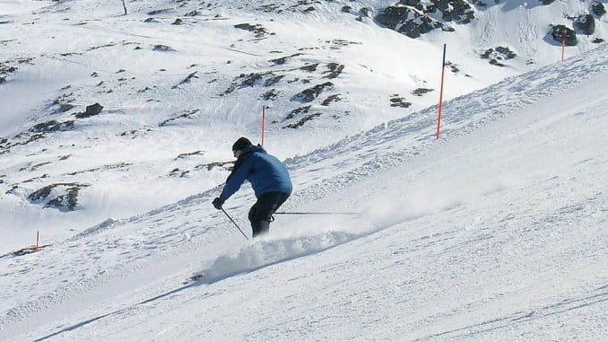 skier downhill racing