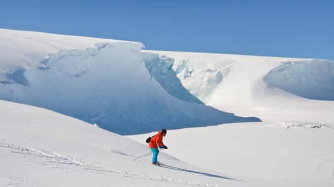 Lone skier